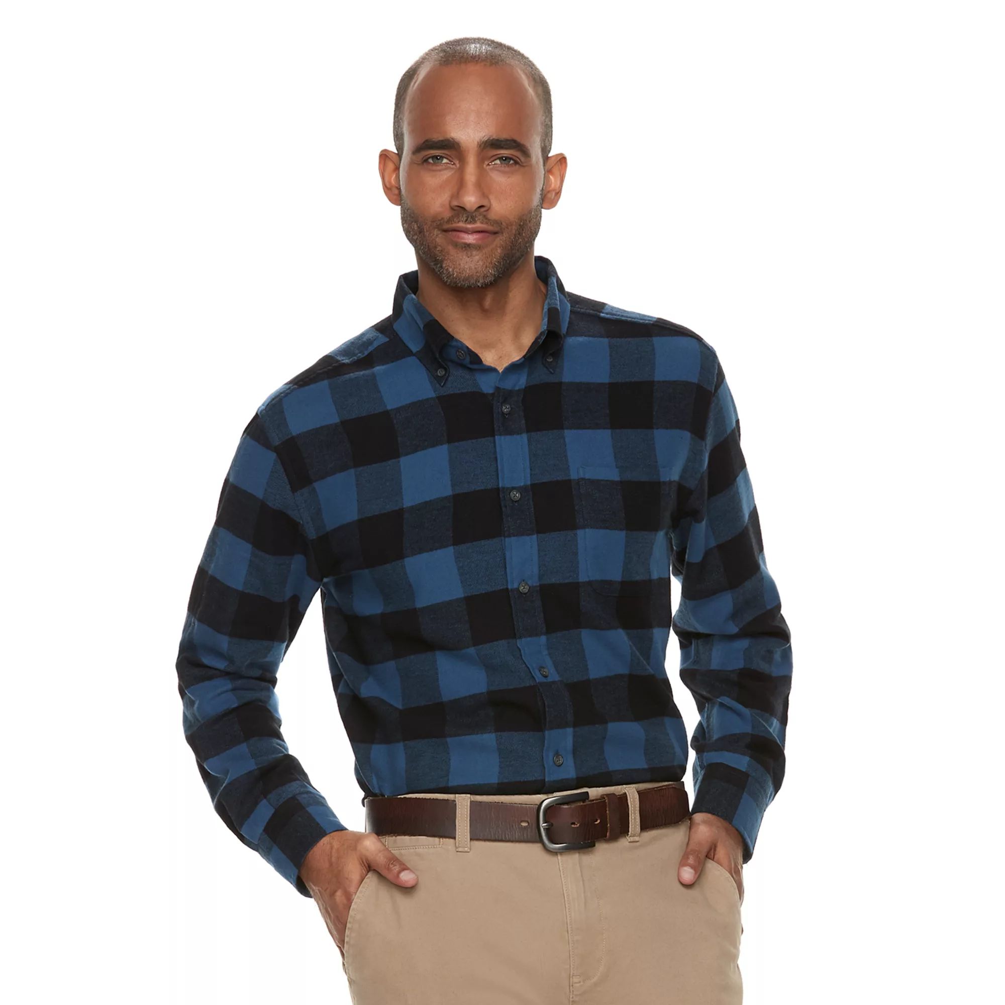 Men's Croft & Barrow® Classic-Fit Patterned Flannel Button-Down Shirt | Kohl's
