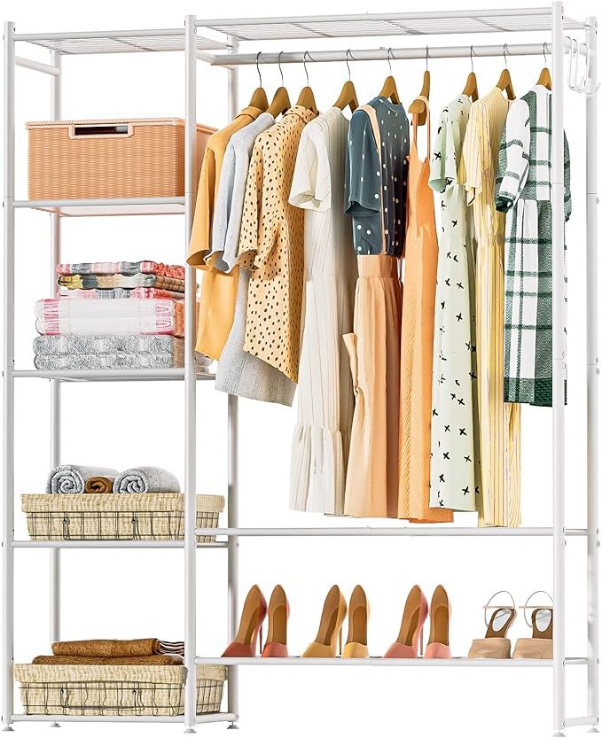 Neprock Clothing Racks for Hanging Clothes with Shelves, Portable Closet System Organizer Garment... | Amazon (CA)