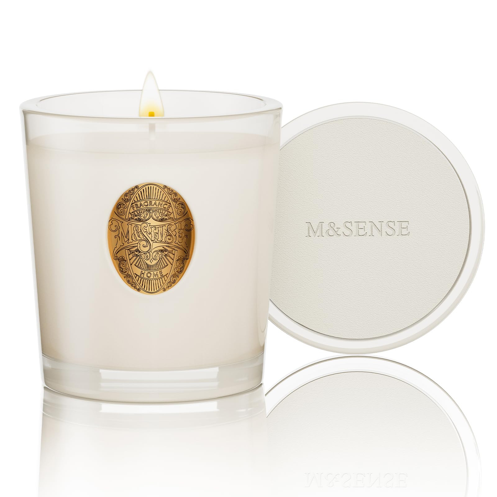 M&SENSE Natural Soy Candle | Vanilla Dream & White | 9.2 oz, 50H Burn Time | Luxury Scented Candl... | Amazon (US)