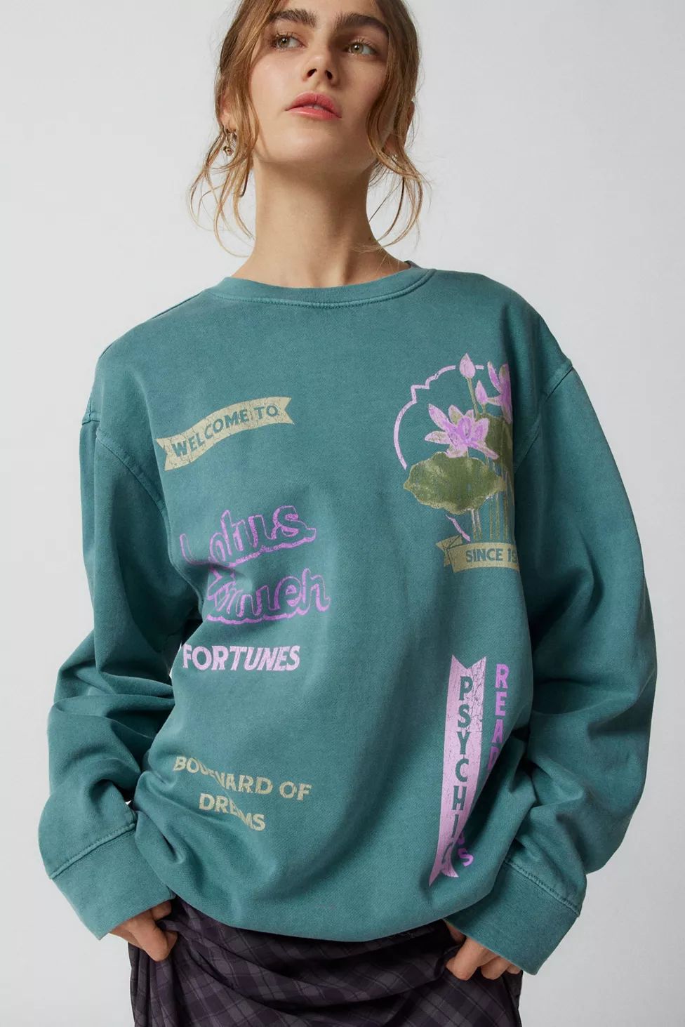 Lotus Flower Pullover Sweatshirt | Urban Outfitters (US and RoW)