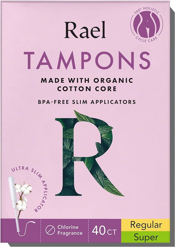 Rael Tampons, Slim Applicator Made with Organic Cotton Core - Tampons Multipack, Regular and Supe... | Amazon (US)