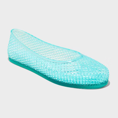 Women's Isabella Jelly Flats - Wild Fable™ Turquoise Green 9 | Target
