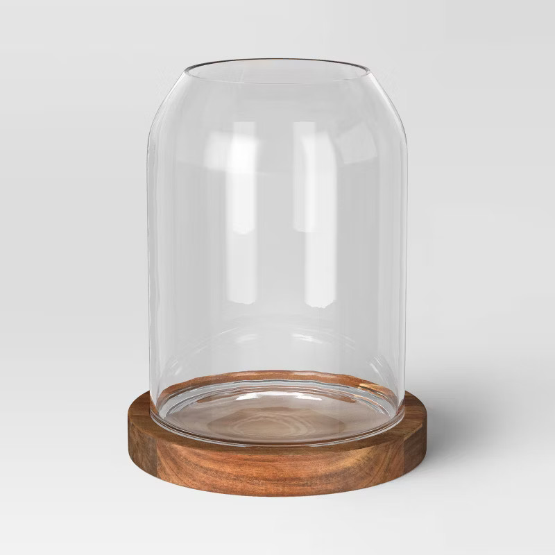 Large Glass Terrarium Includes Wood Base Natural Wood 10.55"x 10.55"x13.78" - Threshold™ | Target