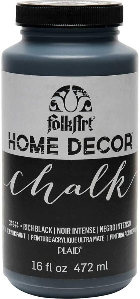 FolkArt Home Decor Chalk Furniture & Acrylic Craft Paint in Assorted Colors, 16 ounce, Rich Black | Amazon (US)
