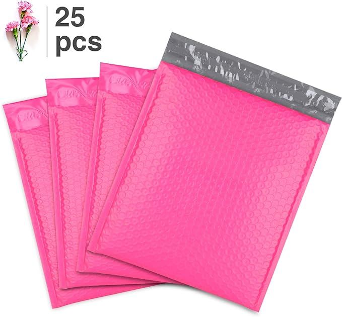 Fu Global #2 Pink Bubble Mailers 8.5x12 Inches Padded Envelopes Pack of 25 | Amazon (US)