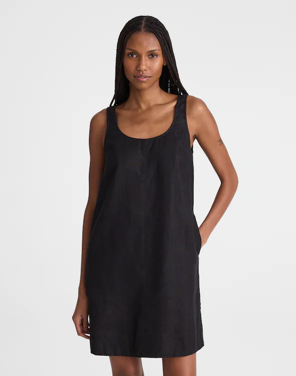 Scoopneck Mini Shift Dress in 100% Linen | Madewell