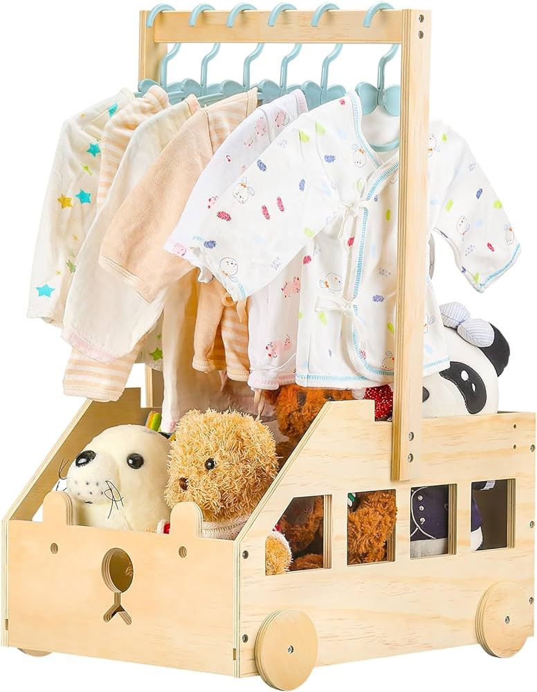 Customized Wooden Baby Shower Crate Closet Gifts,Baby Shower Basket With Hanger Rack,Personalized... | Amazon (US)