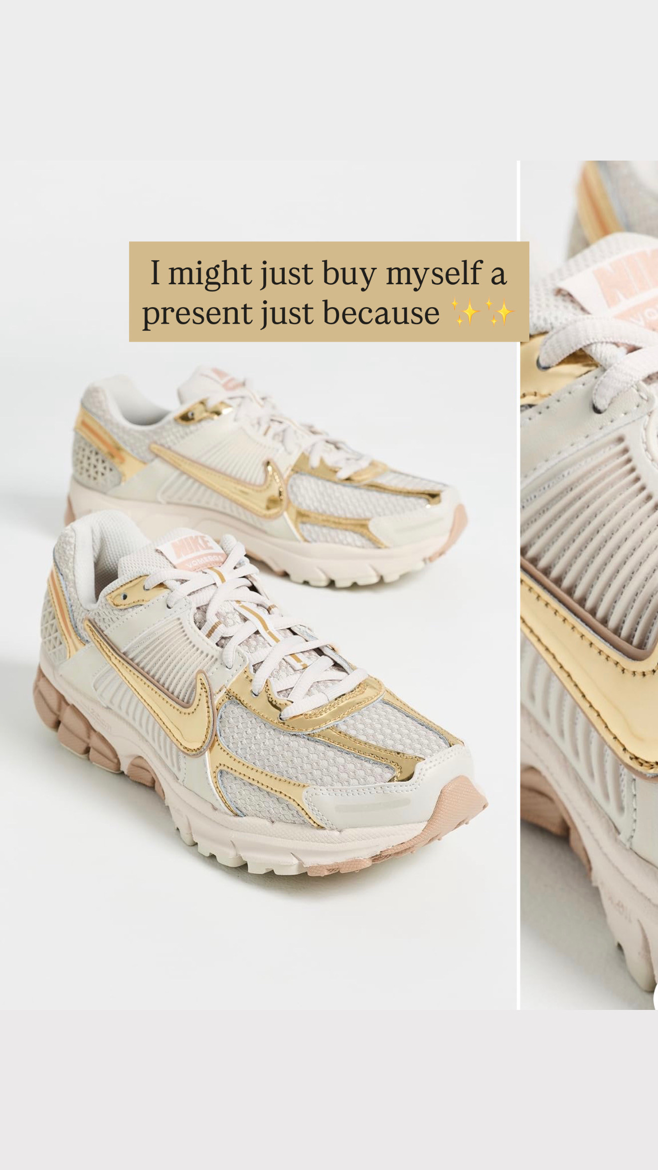 I am a sucker for cute athleisure sneakers, and I love these with the gold details! These would literally go with everything!

Loverly Grey, nike sneakers, athleisure, neutral sneakers, fall shoes 

 #LTKSeasonal #LTKActive