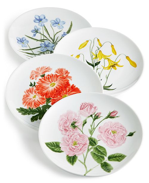 CLOSEOUT! Floral Salad Plates, Set of 4, Created for Macy's | Macys (US)