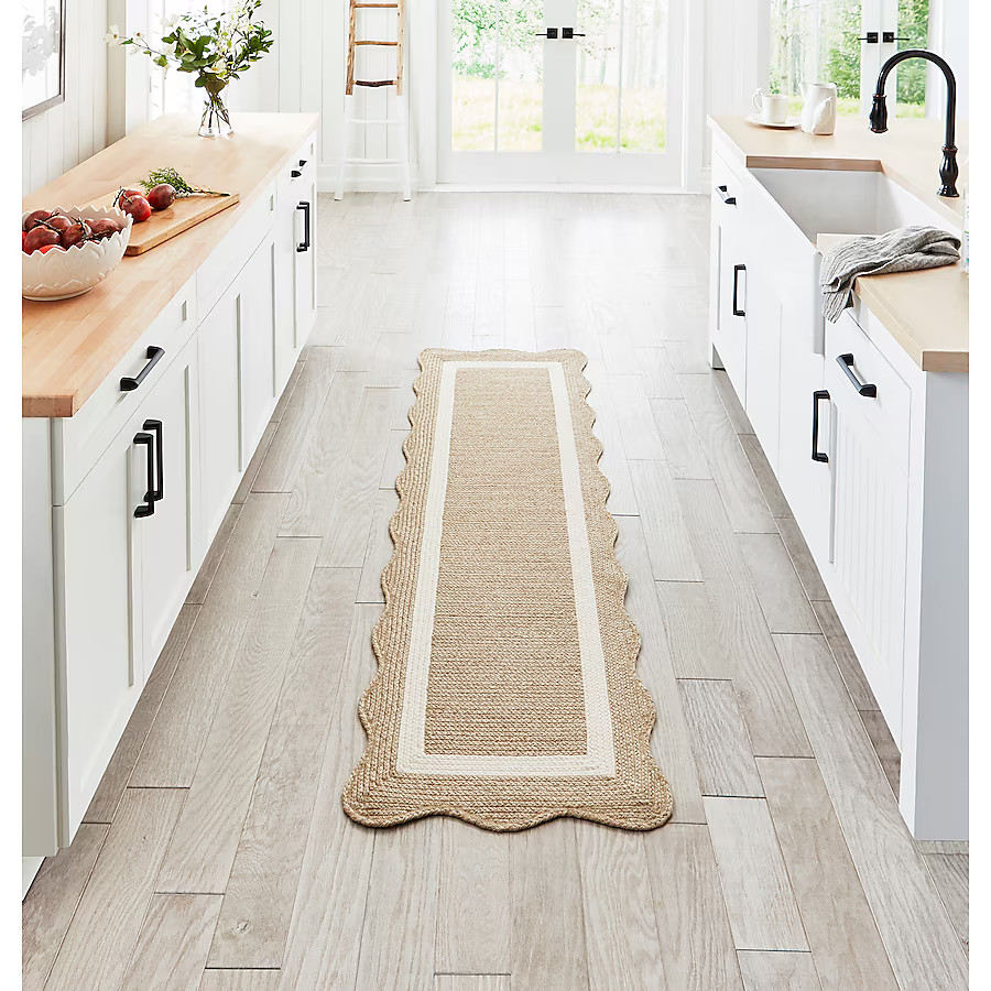 allen + roth Wavy Wheat 2 x 7 (ft) Braided Natural Ivory Rectangular Indoor Runner rug Lowes.com | Lowe's
