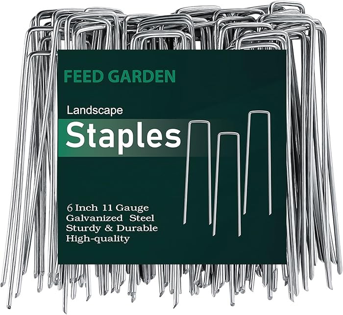 FEED GARDEN 6 Inch 25 Pack Galvanized Landscape Staples 11 Gauge Anti-Rust Garden Stakes SOD Pins... | Amazon (US)