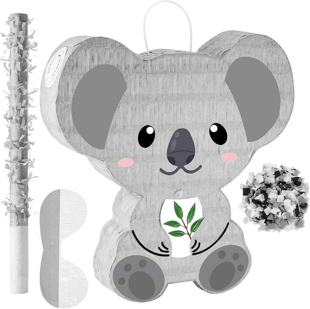 Koala Birthday Party Supplies Koala Pinata Bundle with Blindfold Confetti and Bat, Safari Animal ... | Amazon (US)