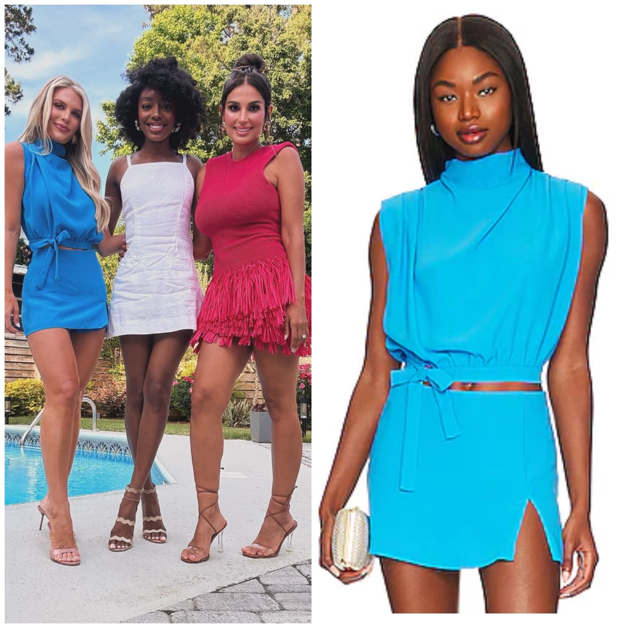 Madison LeCroy’s Blue Tie Top and Skirt Set 📸 = @levabonaparte