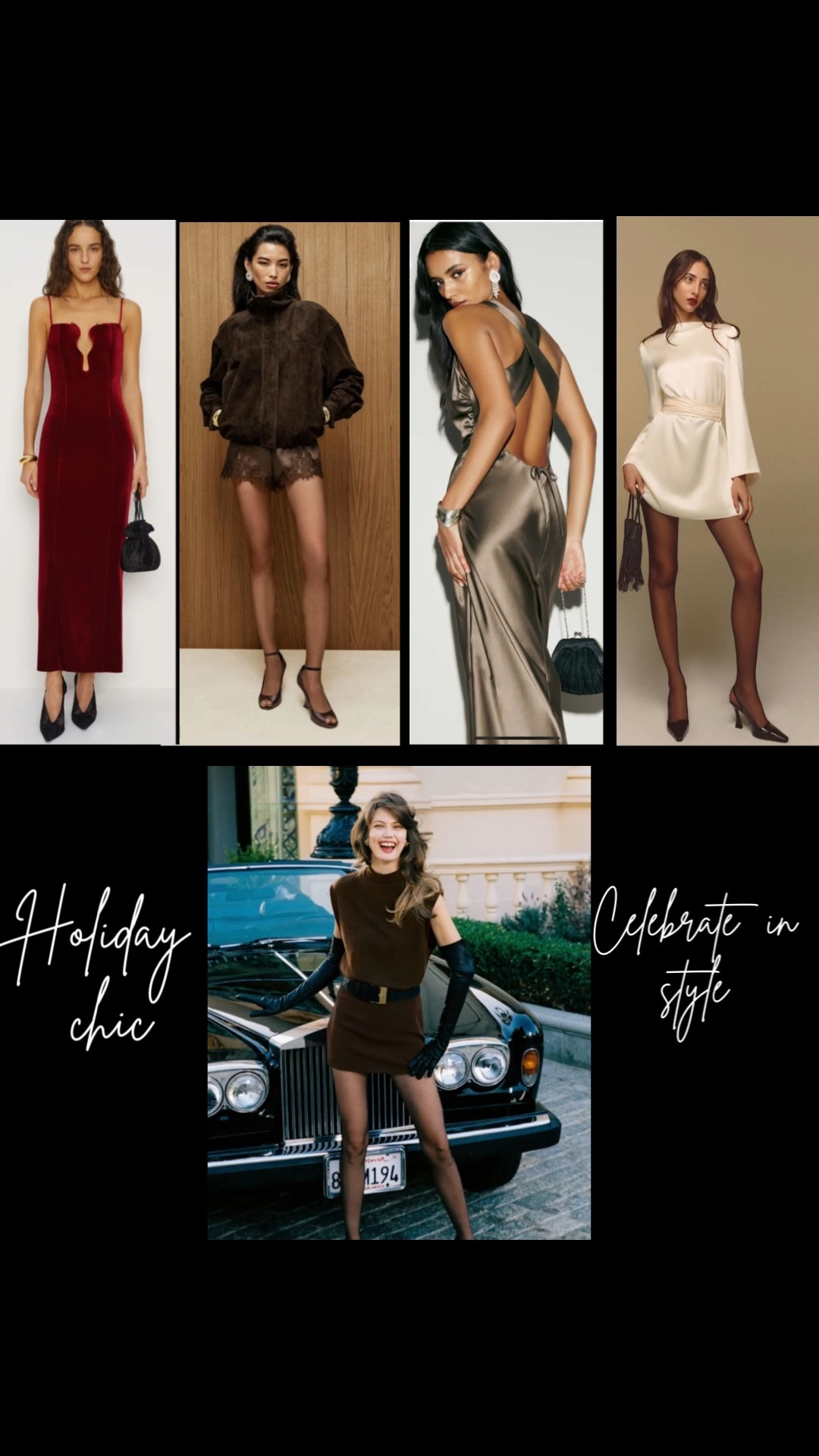 Celebrate this holiday season in style with Reformations most elegant chic dresses and accessories. Holiday shopping / Christmas party attire / Holiday party inspo /handbags / sequins / shimmer / velvet / Get the Look 

#LTKGiftGuide #LTKHoliday #LTKootd
