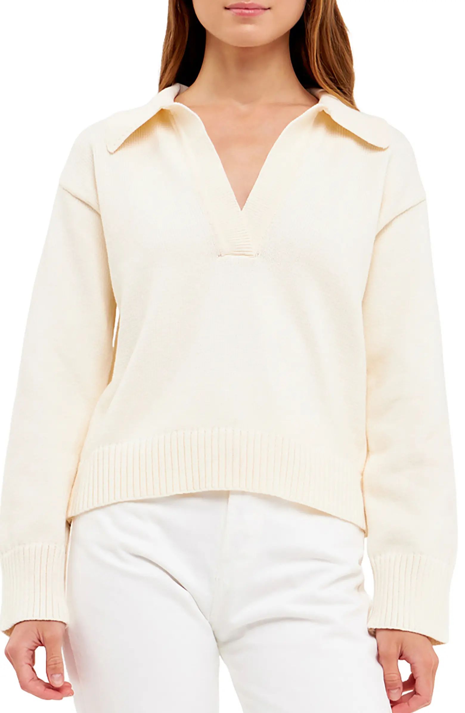 English Factory Johnny Collar Sweater | Nordstrom | Nordstrom
