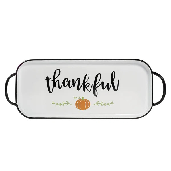 Fall Metal Thankful Serving Tray | Wayfair North America