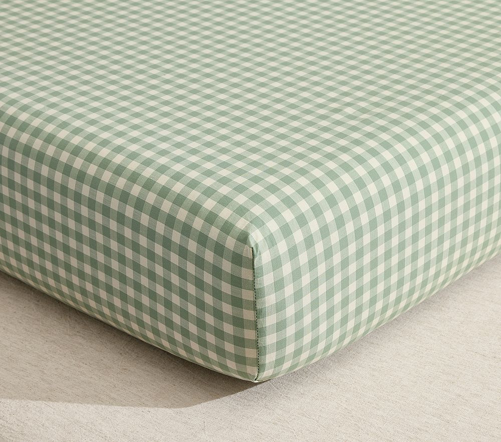 Chris Loves Julia Gingham Organic Crib Fitted Sheet | Pottery Barn Kids