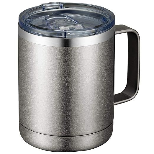MEWAY 12oz Coffee Mug With Handle and Sliding Lid,Stainless Steel Travel Tumbler Cup with Handle,... | Amazon (US)