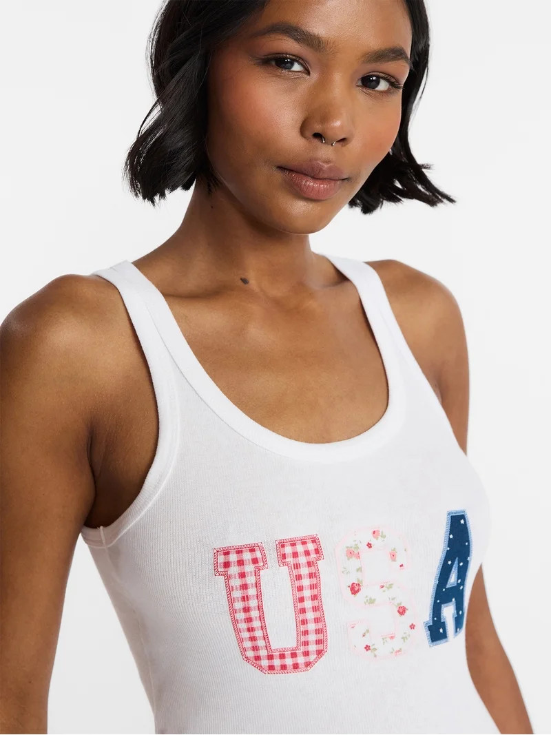 No Boundaries Americana Graphic Tank Top, Women's XXS-XXL | Walmart (US)
