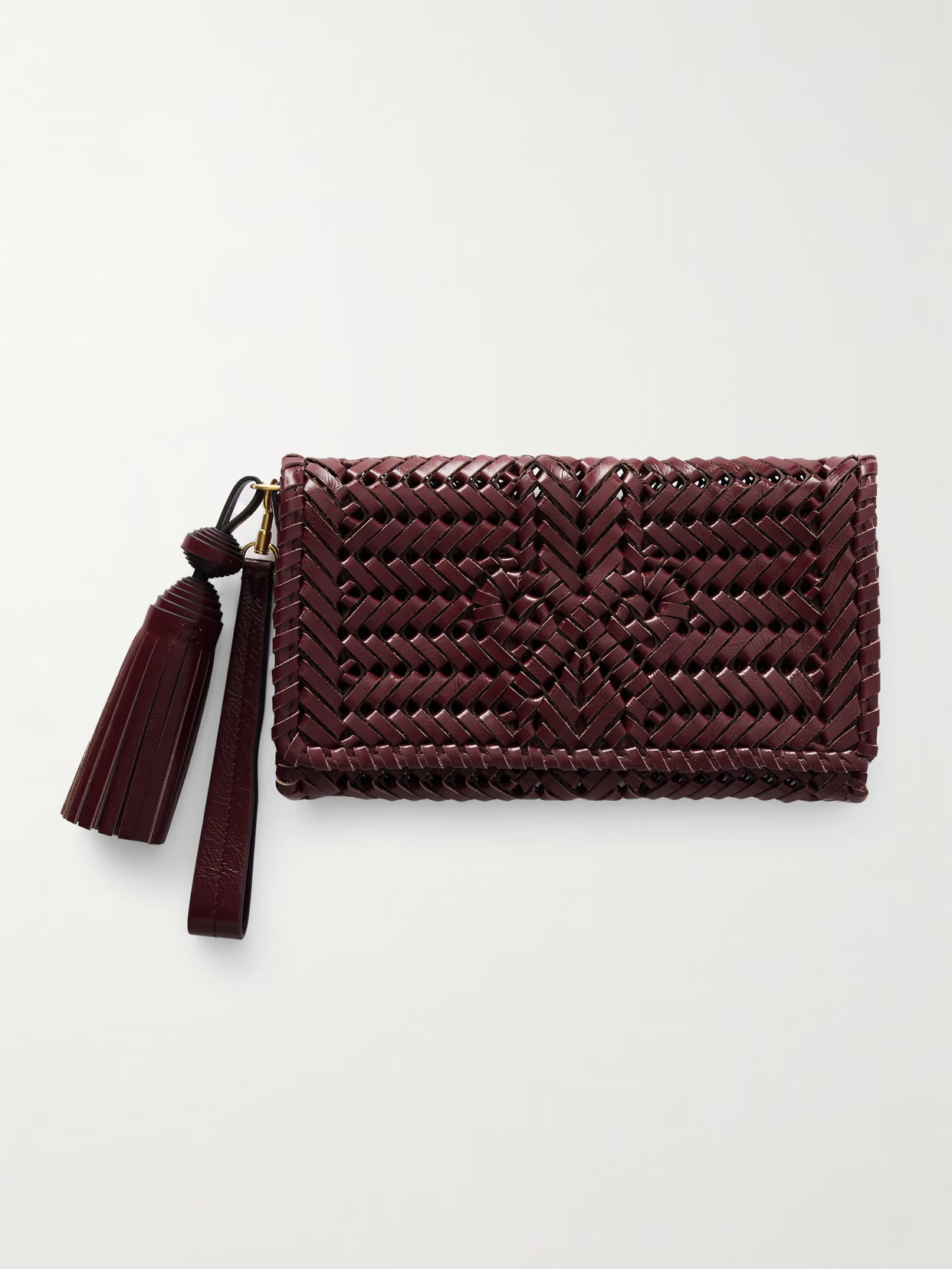 Anya Hindmarch - Neeson Tassel Woven Leather Clutch - Purple - One size | NET-A-PORTER APAC