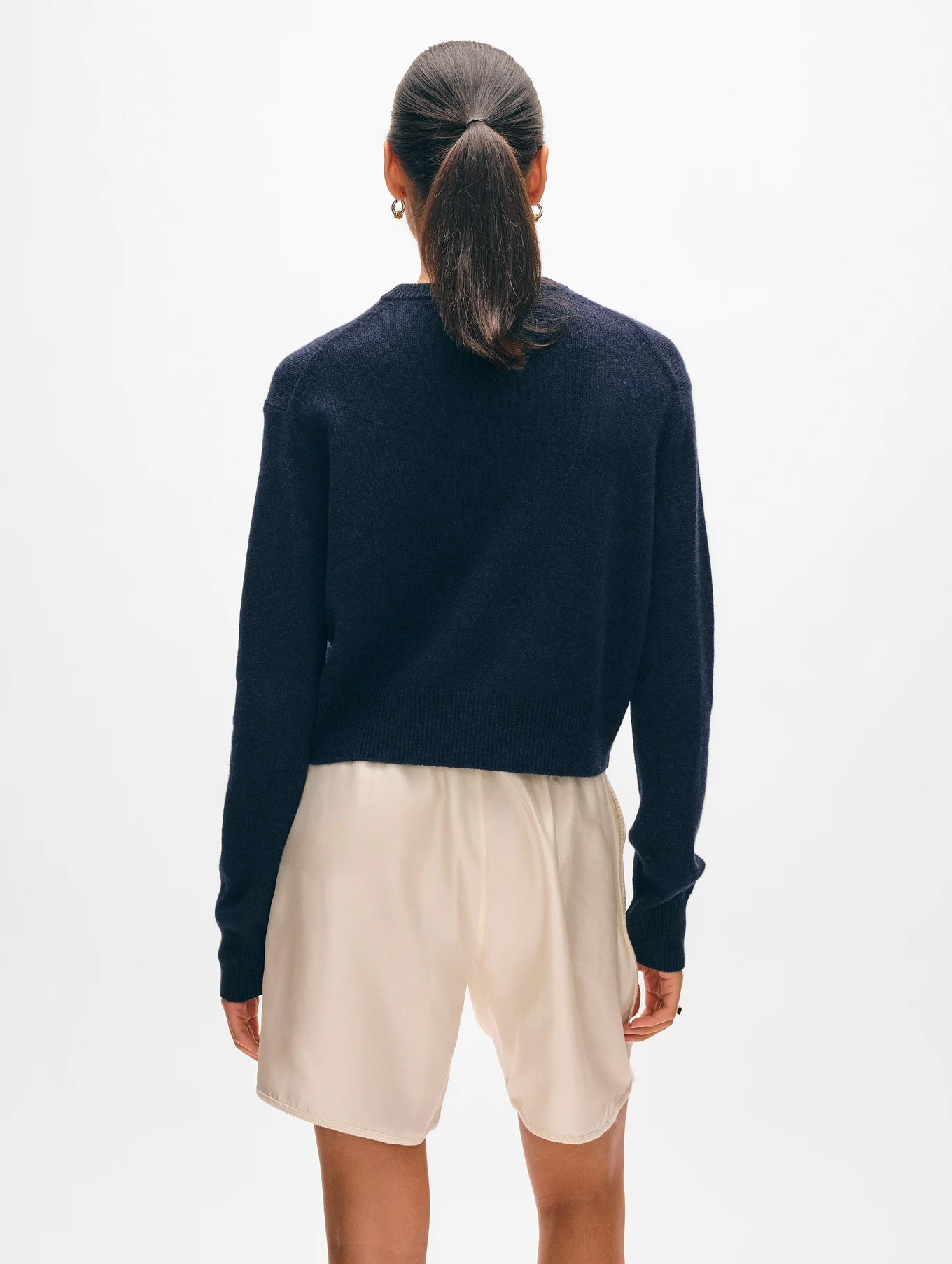 Cashmere Sardine Embroidered Crewneck | White and Warren