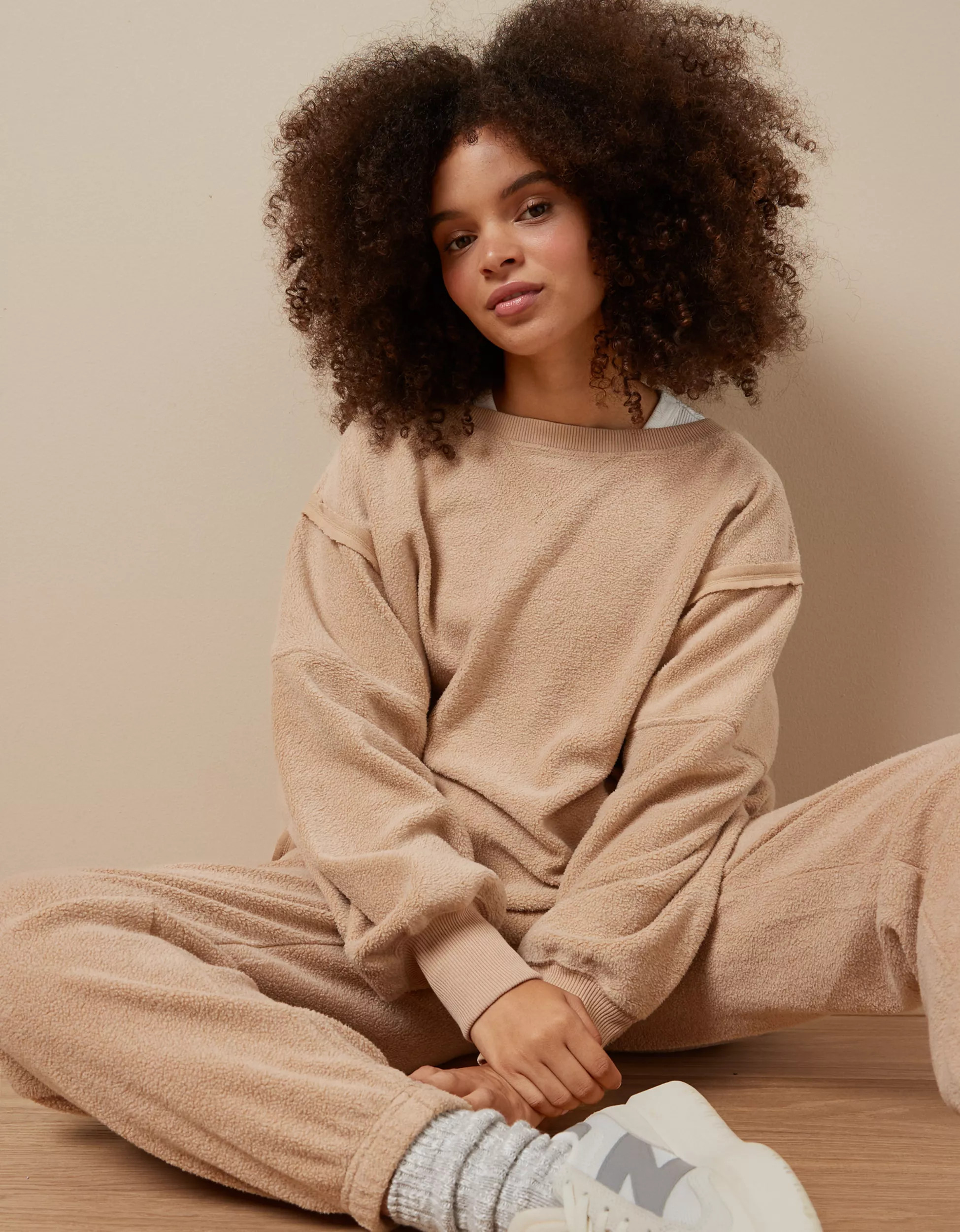 AE Oversized Big Hug Reverse Fleece Sweatshirt | American Eagle Outfitters (US & CA)