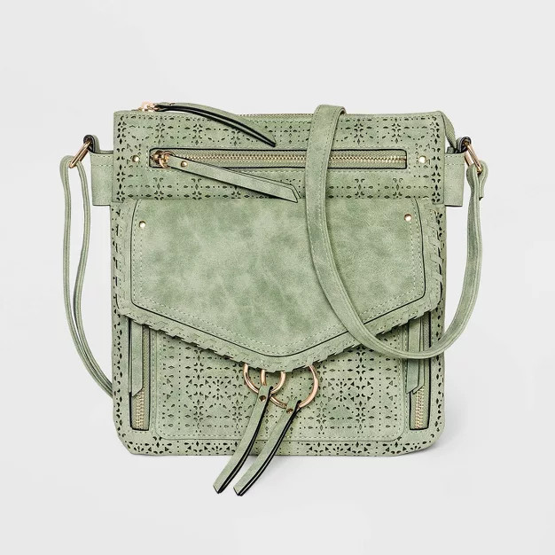 VR NYC Multi Zip Double Braided O-Ring Crossbody Bag | Target