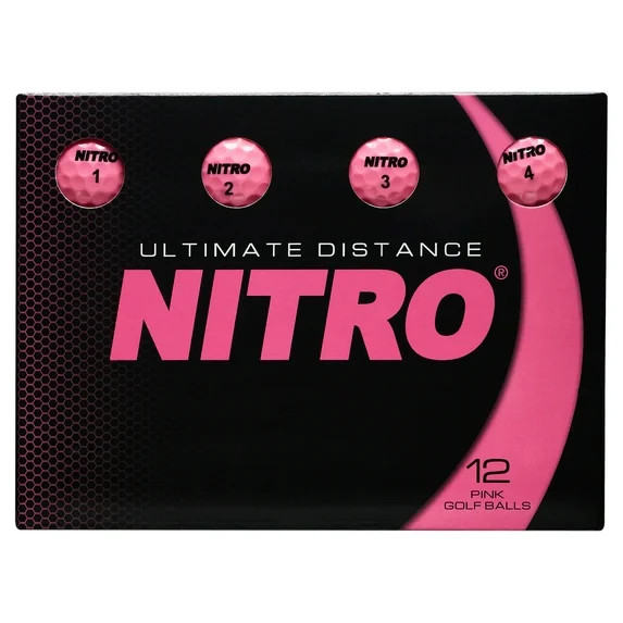 Nitro Golf Ultimate Distance Golf Balls, Pink, 12 Pack | Walmart (US)
