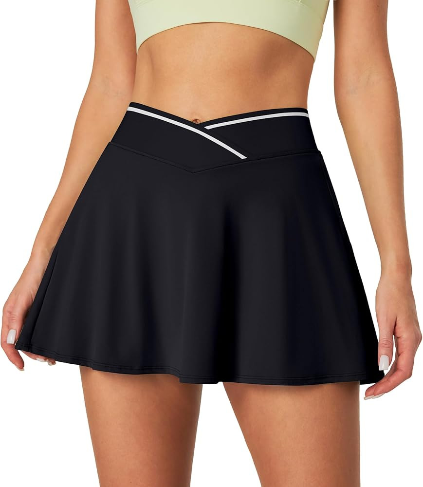 IUGA Athletic Skorts for Women Tennis Skirt with Pockets Cross Waist Athletic Skirt for Golf Pick... | Amazon (US)
