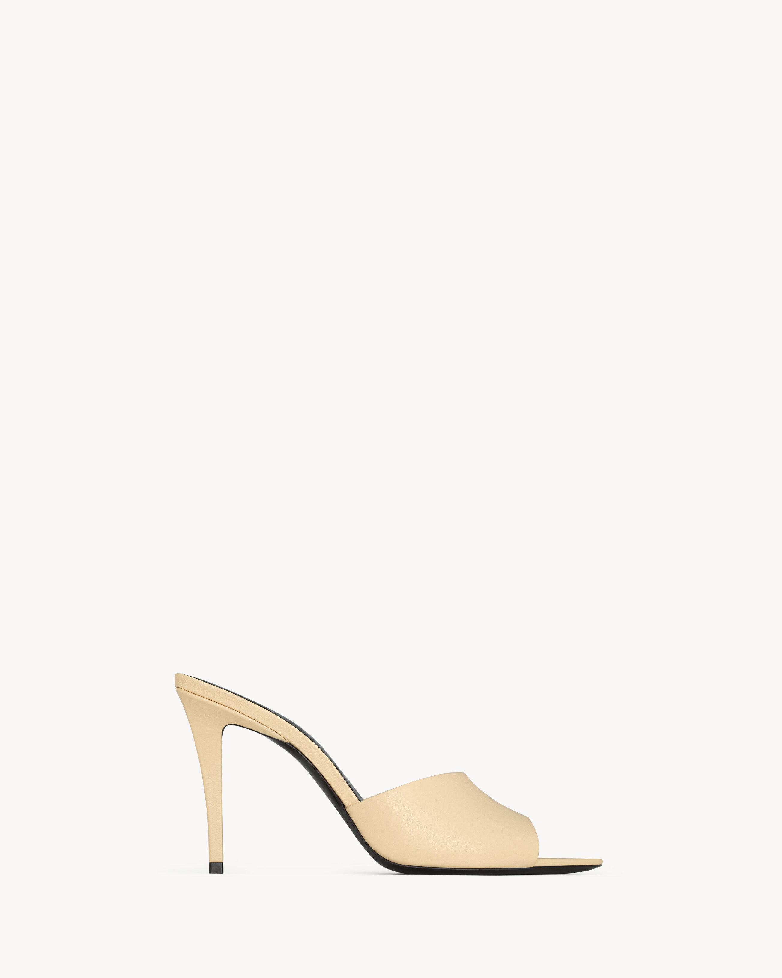 Saint Laurent Romy Mules In Smooth Leather - White - Women - 35 | Saint Laurent Inc. (Global)