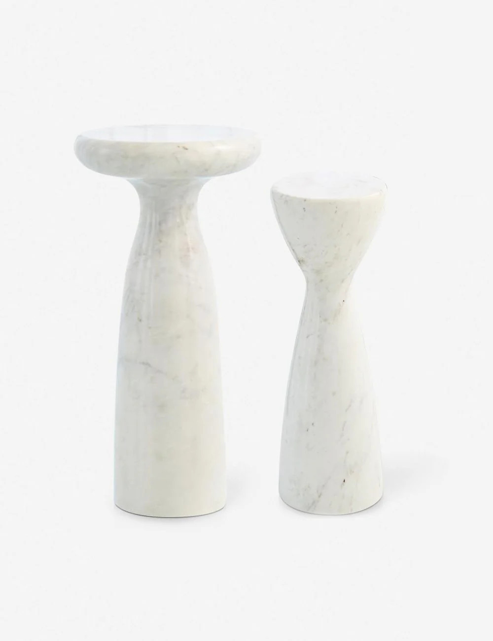 Marielle Side Table, White Marble Large | Lulu and Georgia 