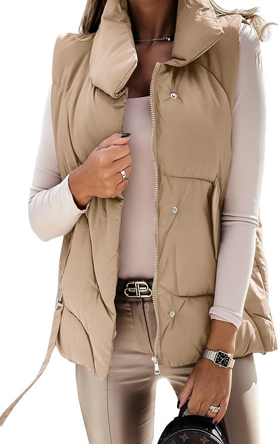 Imily Bela Womens Puffer Vest Puffy Winter Fashion Casual Quilted Vests Outerwear Bubble Oversize... | Amazon (US)
