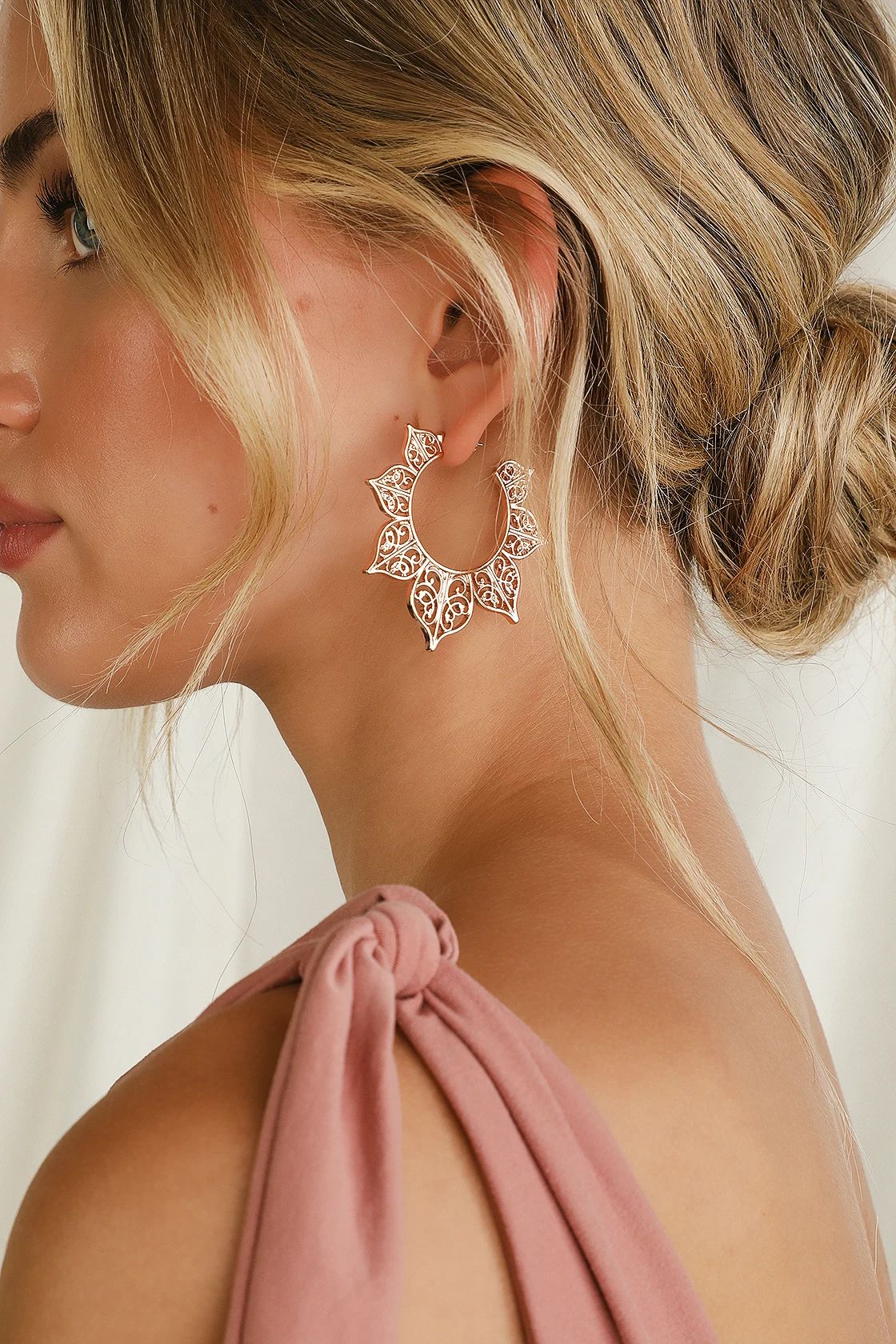 Mullen Rose Gold Hoop Earrings | Lulus (US)