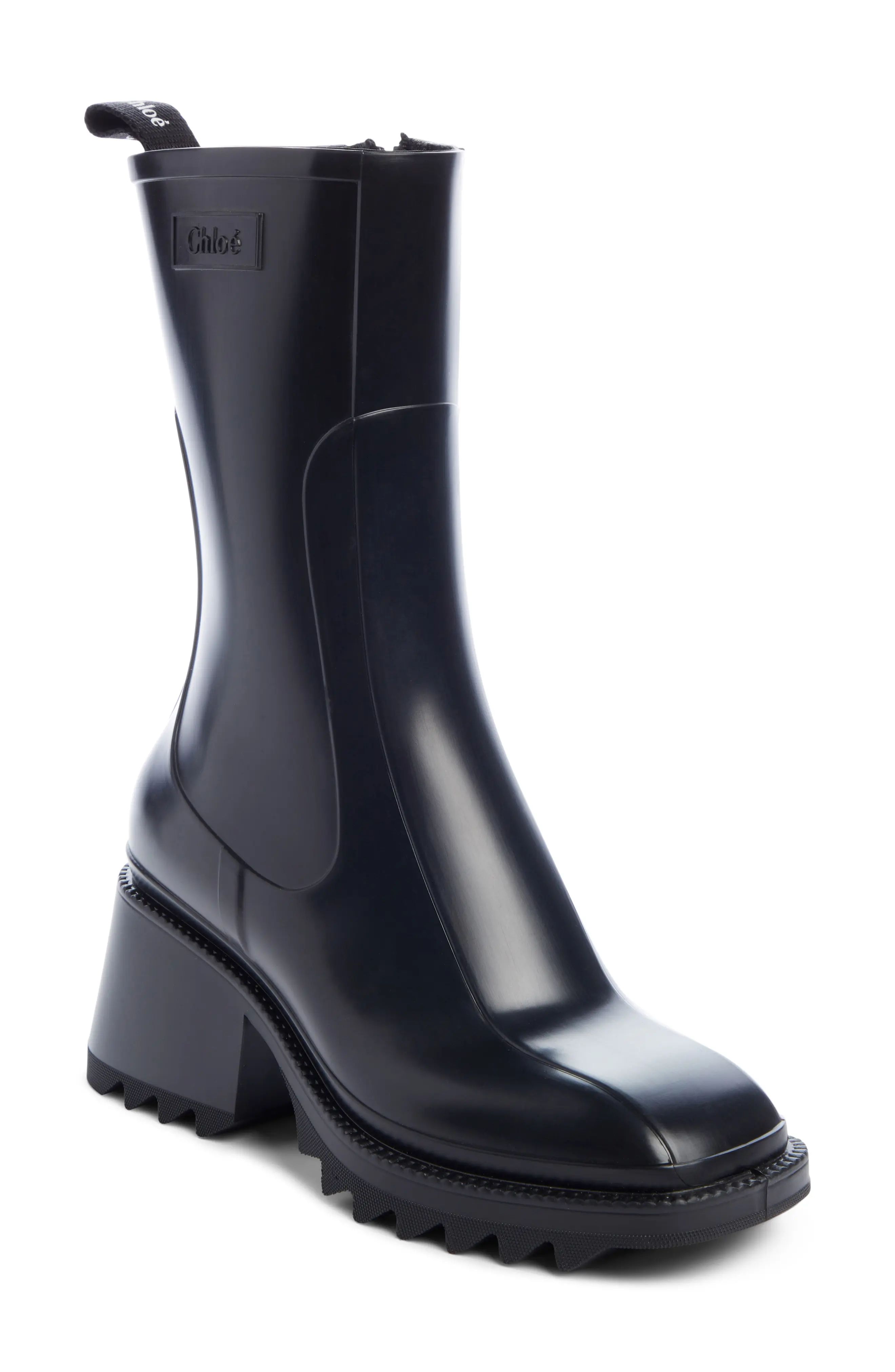 CHLOE Betty Rain Boot in Black at Nordstrom, Size 10Us | Nordstrom