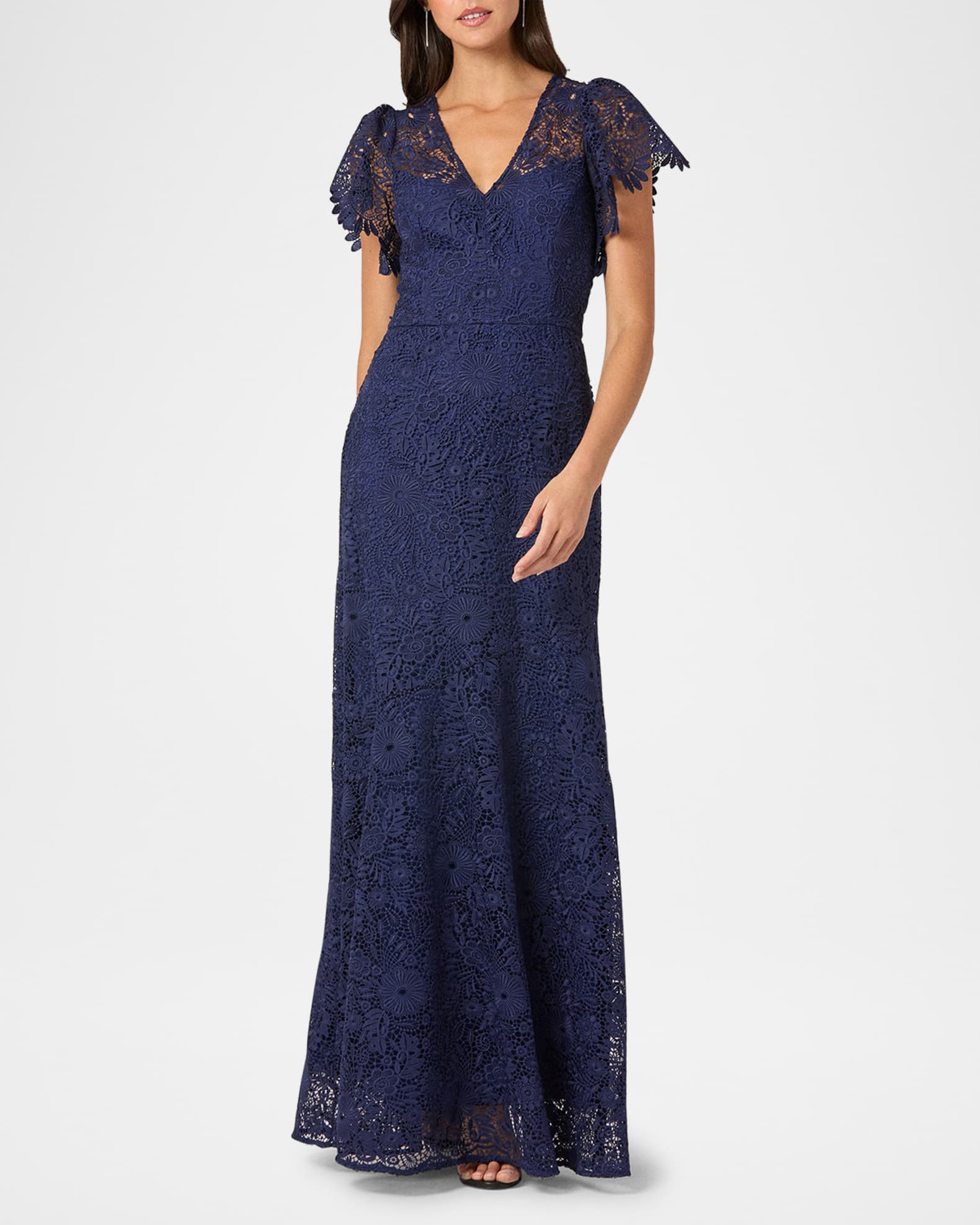 Manuela A-Line Floral Lace Gown | Neiman Marcus