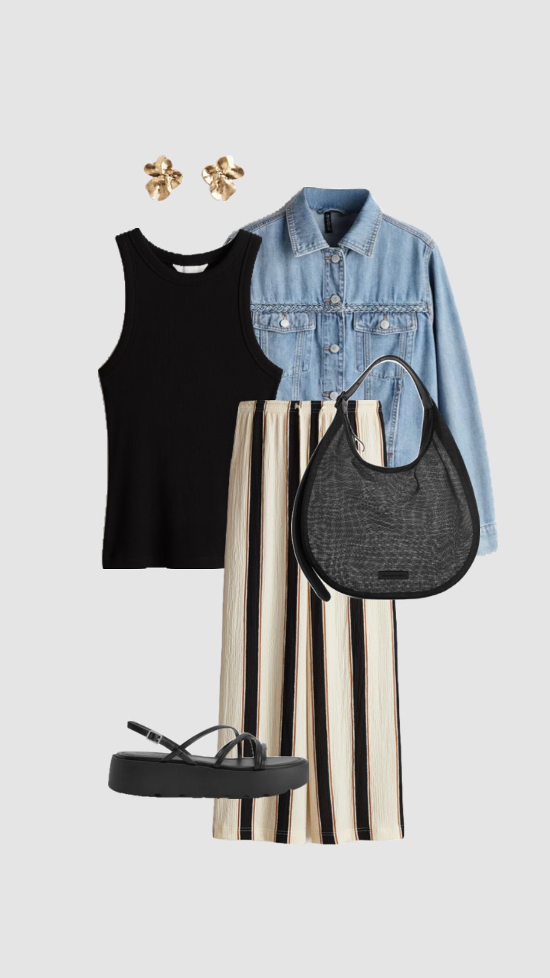 Get 15% off Charles & Keith with code - COMAMBW15-ISMQW9CEVA

Spring - Summer Casual Outfit 🖤

• striped cream black high waisted linen trousers black flatform platform strappy sandals holiday outfits city break beach outfit pool bikini cover up blue denim jacket black racerback vest top mesh tote bag festival glasto glastonbury festival airport travel outfit holiday outfits summer outfits • 

#LTKFashionMonth #LTKtravel #LTKspring