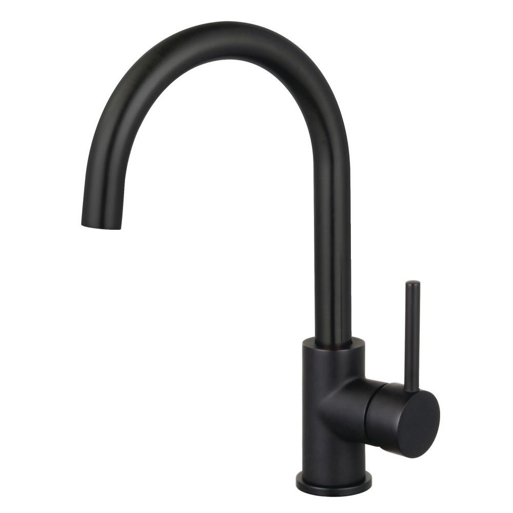 Kingston Brass Concord Single Hole Single-Handle Vessel Bathroom Faucet in Matte Black HLS8230DL ... | The Home Depot