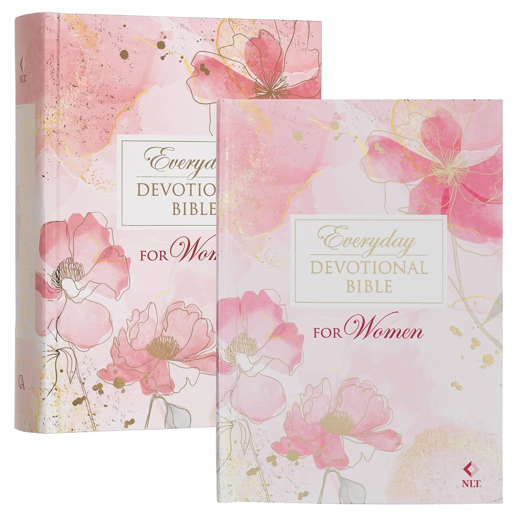 NLT Holy Bible Everyday Devotional Bible for Women New Living Translation, Pink Printed Floral, F... | Amazon (US)