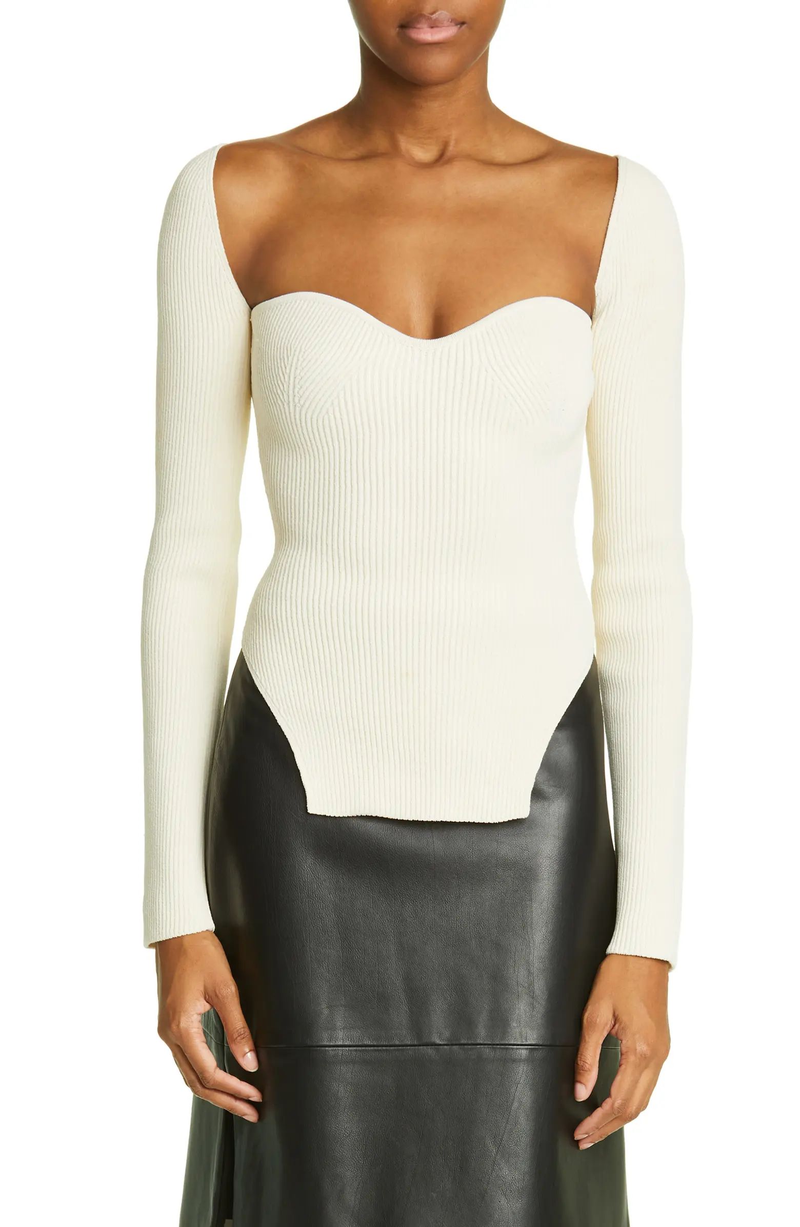 Maddy Ribbed Bustier Sweater | Nordstrom