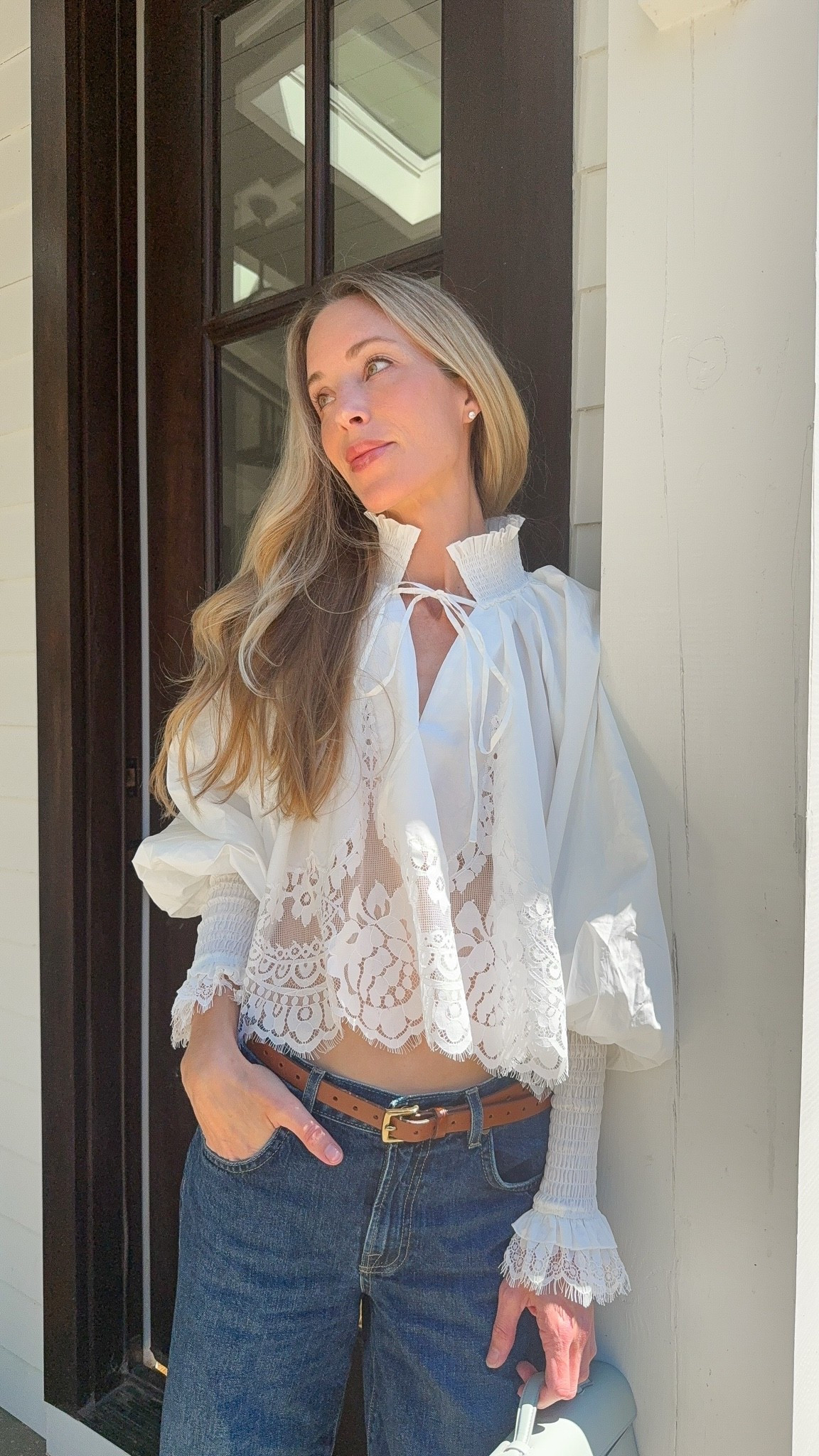 Size XS in this @Anthropologie blouse — looks like a designer find! Runs large. Size 25 jeans.

summer blouse, white blouse, white top, summer top, boho top, feminine top, lace top

#LTKootd #LTKgrwm #LTKSeasonal
