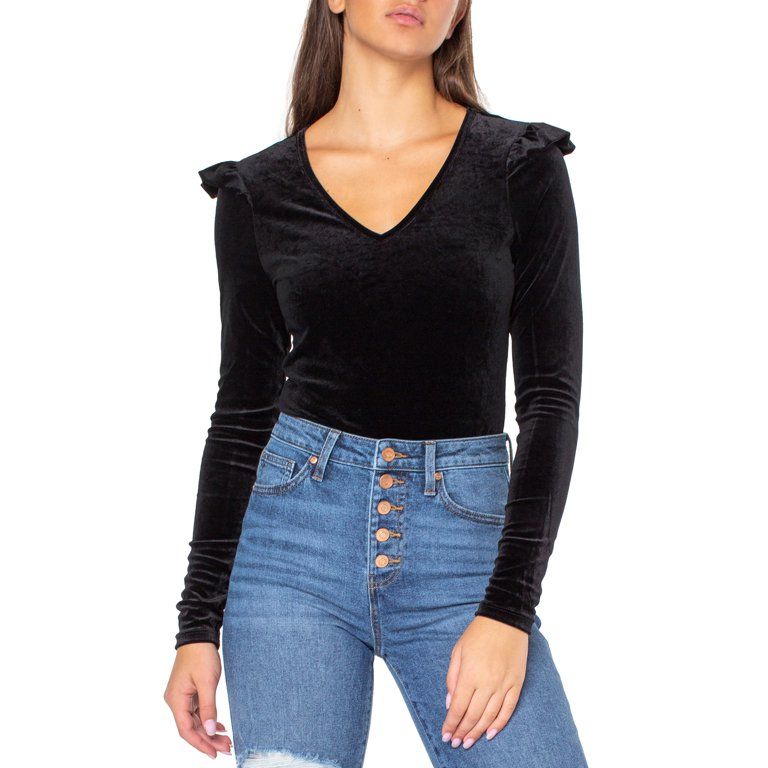 Celebrity Pink Women's Velvet Bodysuit - Walmart.com | Walmart (US)