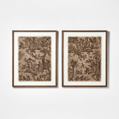 24"x30" Set of 2 Framed Textile Framed Wall Art - Threshold\u2122 designed with Studio McGee | Target
