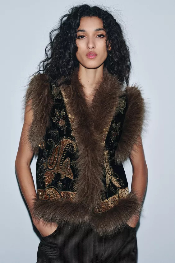 ZW COLLECTION EMBROIDERED VEST LIMITED EDITION | Zara US