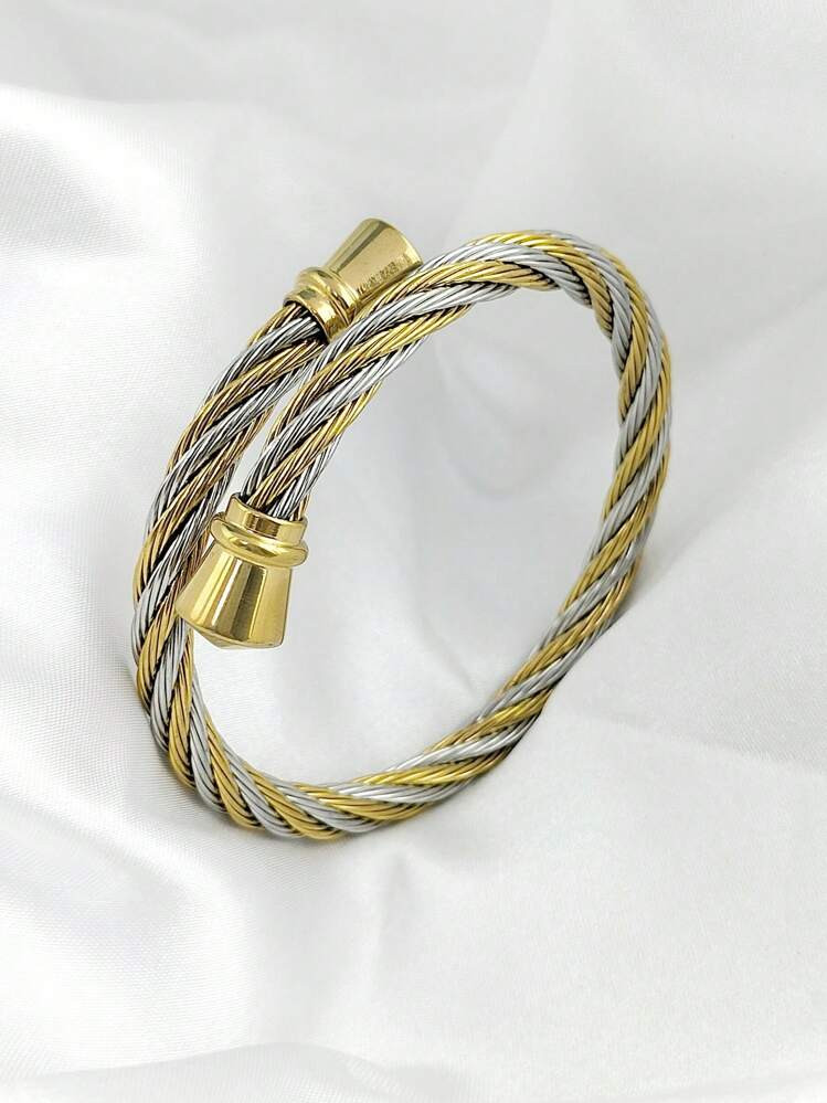 1pc Vintage Elegant Stainless Steel Cuff Bracelet For Women, Suitable For Daily Wear, Great Gift ... | SHEIN