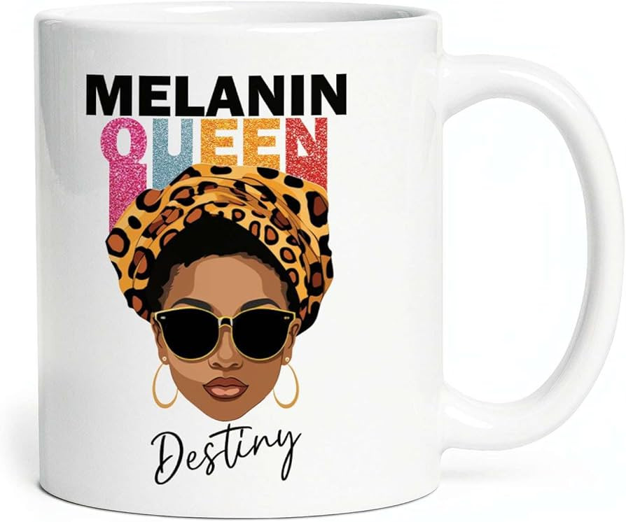 Customized Novelty Melanin Queen Themed Coffee Mugs, Awesome Girl With Glasses Tea Cups, Black Qu... | Amazon (US)