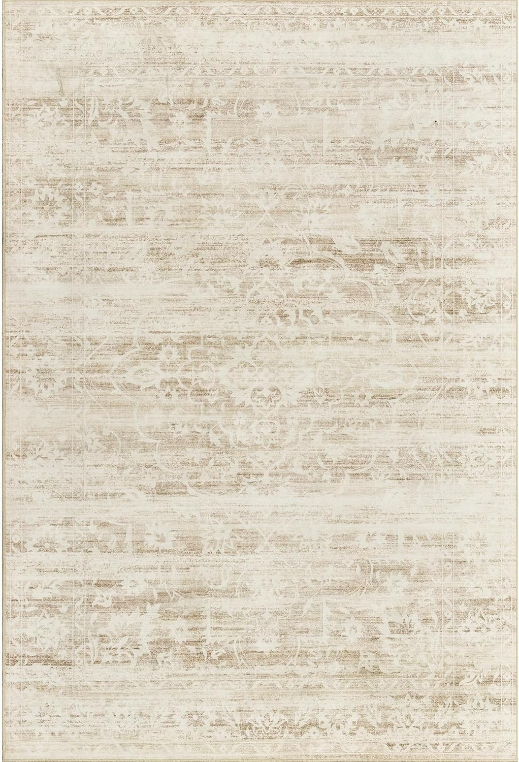 8x10 Area Rugs for Living Room, Stain Resistant Neutral Washable Rugs for Dining Room, Floral Vin... | Amazon (US)