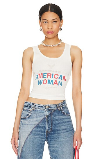 Red, White, & Beer Rib Tank in White | Revolve Clothing (Global)