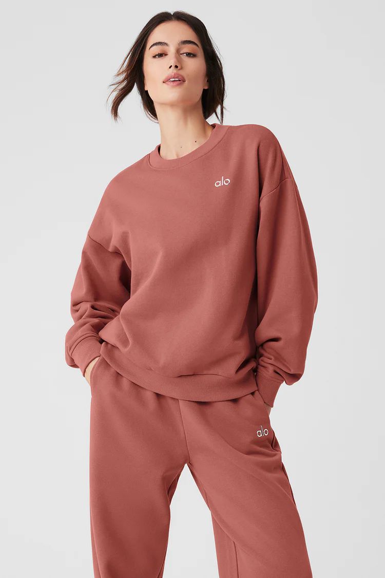 Accolade Crew Neck Pullover - Soft Terracotta | Alo Yoga