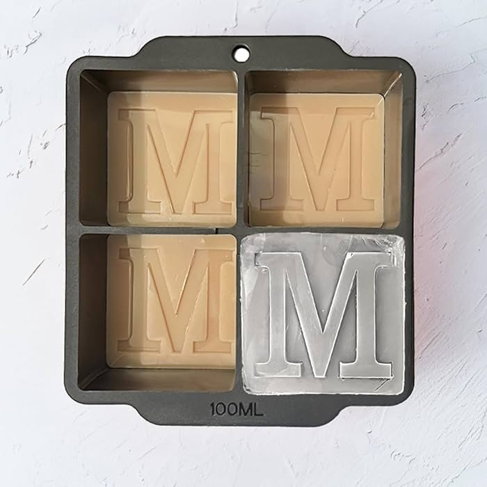 Letter M Monogram Ice Cube Mold Custom Ice Cube Mold 2 Inch Big Initials Silicone Ice Cube Tray G... | Amazon (US)