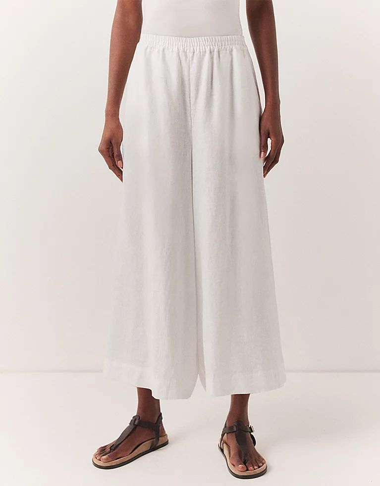 Linen Elasticated Waist Culottes | The White Company (UK)